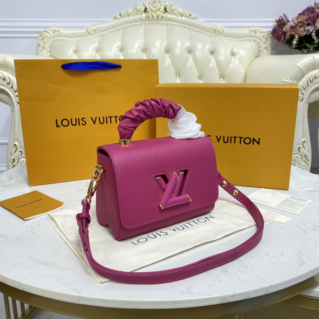 Louis Vuitton TWIST PM Handbag Taurillon Leather M58691 Pondichery Pink